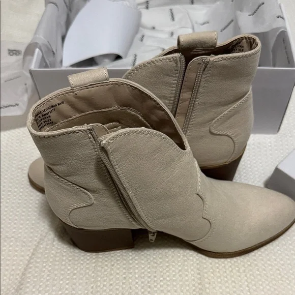 SONOMA Beige Ankle Booties with Block Heel Women’s Size 8.5 - Picture 5 of 7